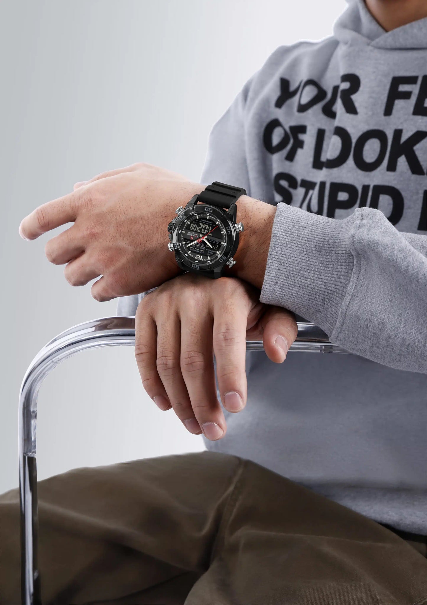 NAVIFORCE NF9253 Tactical Commander: Rugged Dual-Display Military Watch with LED Backlight and Alarm