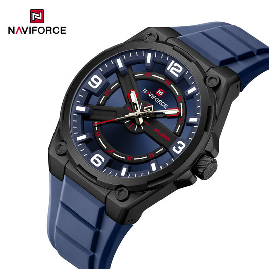NAVIFORCE NF9260 "Blue Horizon" High-Performance Quartz Watch featuring Skeletonized Layered Cross Design