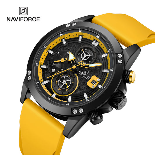 Naviforce NF8033 Men’s Tactical Sport Watch – Turbine-Style Multi-Dial Chronograph with Luminous Hands and Water Resistance.