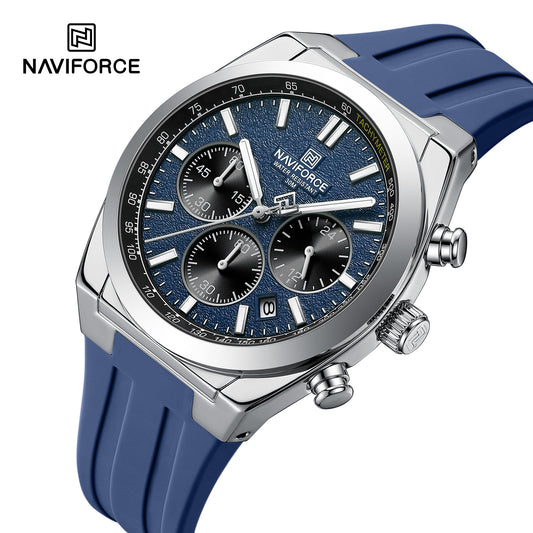 NAVIFORCE NF8080 Octagonal Luxury Men's Royal Oak Dial Design Chronograph Watch, Multi Precision Dials, Waterproof, and Luminous Night-Glow Hands