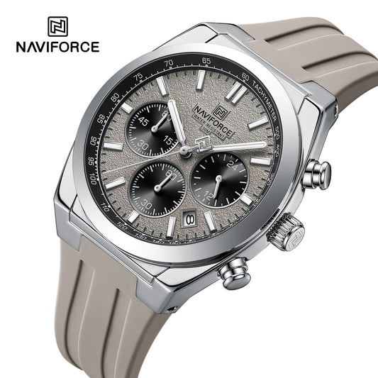 NAVIFORCE NF8080 Octagonal Luxury Men's Royal Oak Dial Design Chronograph Watch, Multi Precision Dials, Waterproof, and Luminous Night-Glow Hands