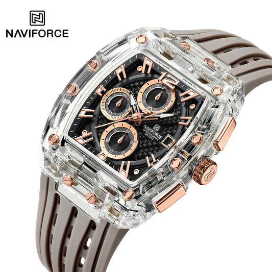 NAVIFORCE NF7105 Men’s Chronograph Watch – Waterproof, Granular Texture Dial, and High-Visibility Luminous Hands.