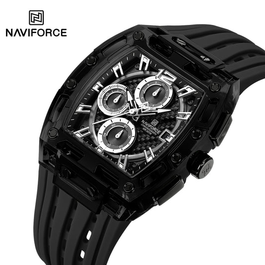 NAVIFORCE NF7105 Men’s Chronograph Watch – Waterproof, Granular Texture Dial, and High-Visibility Luminous Hands.