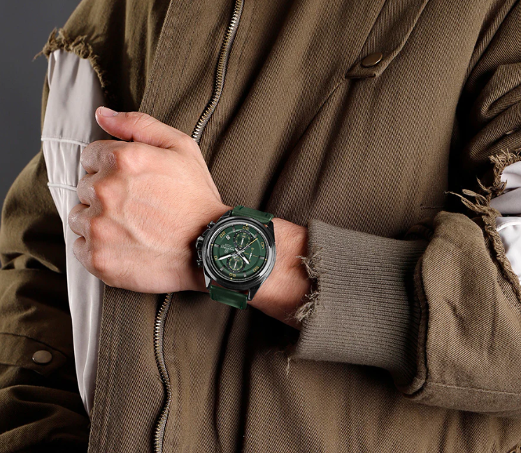 NAVIFORCE NF8075 Grandel Edition Men’s Sports Watch – Waterproof Quartz Chronograph with Leather Band