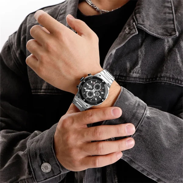 NAVIFORCE NF8072 Men's Rugged Chronograph Featuring a Force-Inspired Multifunction Dial, Luminous Night-Glow Visibility & Waterproof.