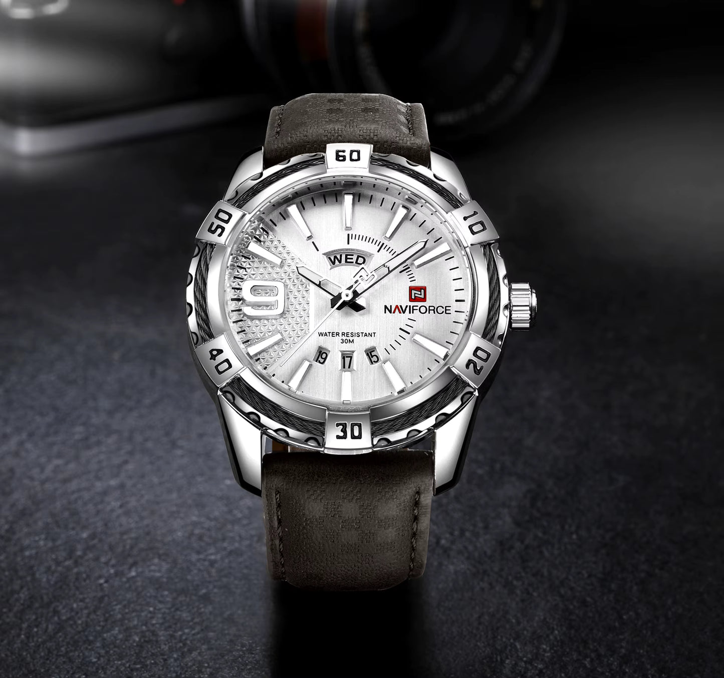 NAVIFORCE NF9117 Men's Elite Quartz Watch - Waterproof Luminous Design with Dual Calendar Display