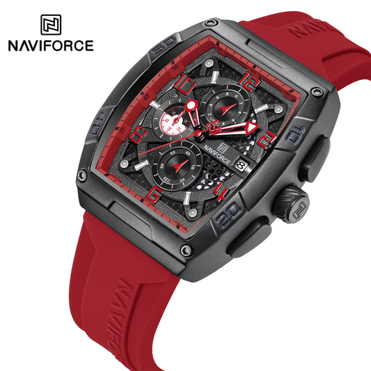 NAVIFORCE NF8052 Men's Cyber Sport Edition Chronograph Watch – 1/10th Second Precision, Waterproof, and Luminous Night-Glow Hands.