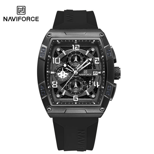 NAVIFORCE NF8052 Men's Cyber Sport Edition Chronograph Watch – 1/10th Second Precision, Waterproof, and Luminous Night-Glow Hands.