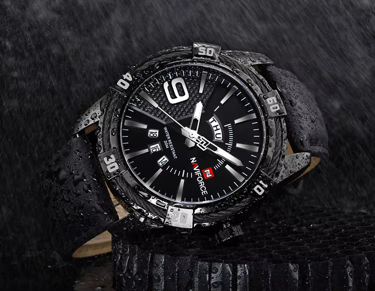 NAVIFORCE NF9117 Men's Elite Quartz Watch - Waterproof Luminous Design with Dual Calendar Display