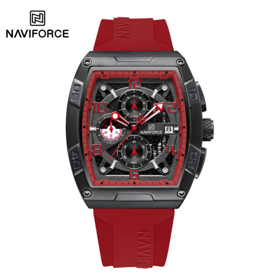 NAVIFORCE NF8052 Men's Cyber Sport Edition Chronograph Watch – 1/10th Second Precision, Waterproof, and Luminous Night-Glow Hands.
