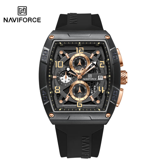 NAVIFORCE NF8052 Men's Cyber Sport Edition Chronograph Watch – 1/10th Second Precision, Waterproof, and Luminous Night-Glow Hands.
