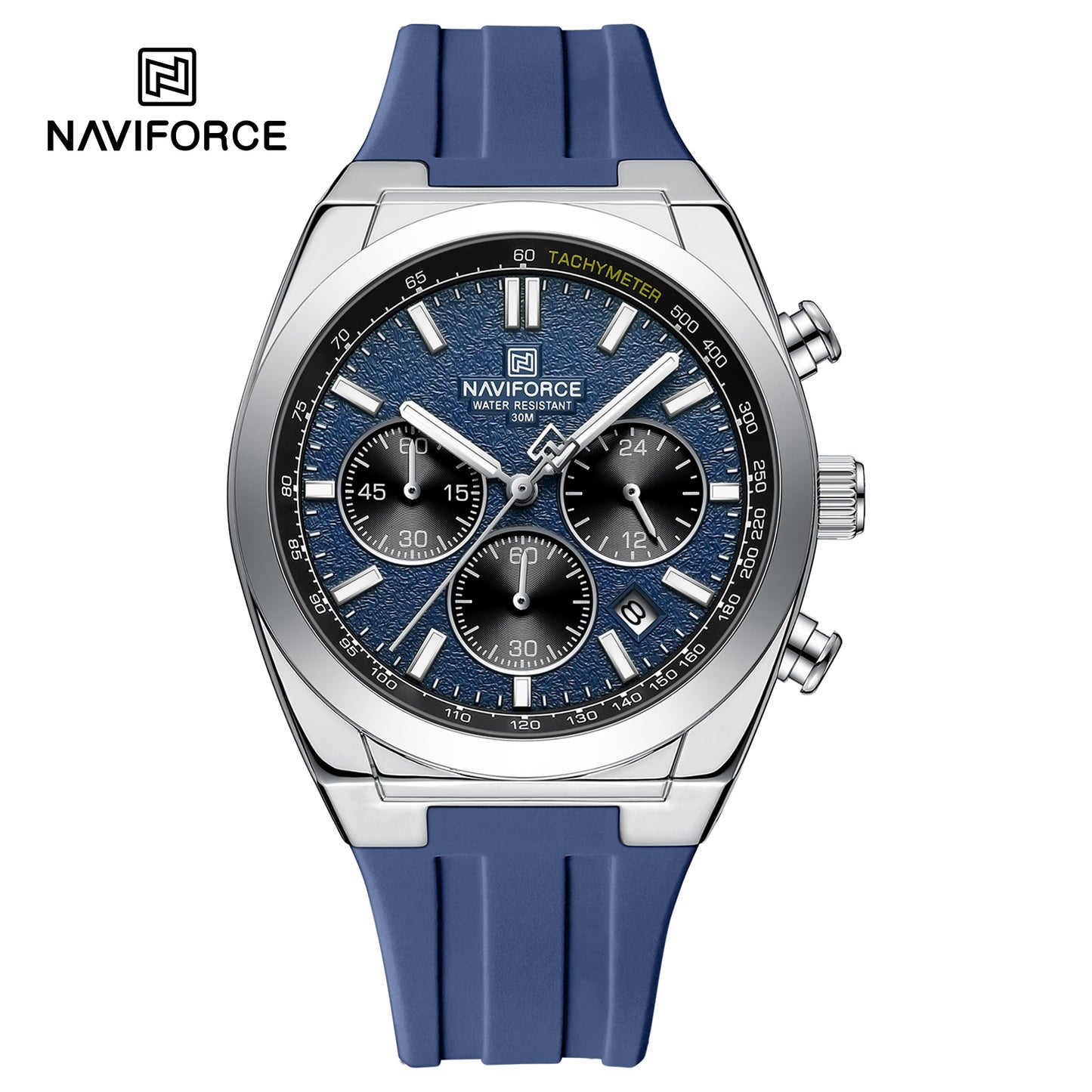 NAVIFORCE NF8080 Octagonal Luxury Men's Royal Oak Dial Design Chronograph Watch, Multi Precision Dials, Waterproof, and Luminous Night-Glow Hands