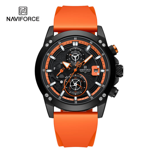 Naviforce NF8033 Men’s Tactical Sport Watch – Turbine-Style Multi-Dial Chronograph with Luminous Hands and Water Resistance.