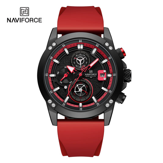 Naviforce NF8033 Men’s Tactical Sport Watch – Turbine-Style Multi-Dial Chronograph with Luminous Hands and Water Resistance.