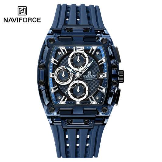NAVIFORCE NF7105 Men’s Chronograph Watch – Waterproof, Granular Texture Dial, and High-Visibility Luminous Hands.