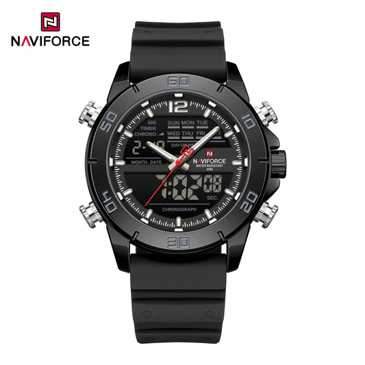 NAVIFORCE NF9253 Tactical Commander: Rugged Dual-Display Military Watch with LED Backlight and Alarm