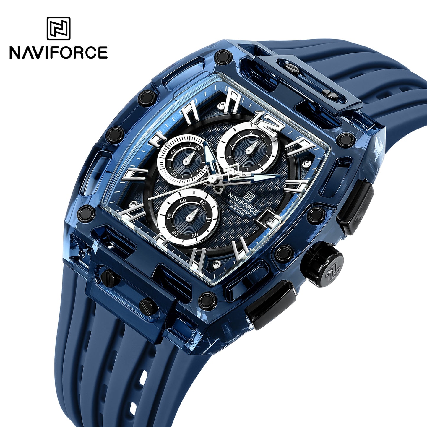 NAVIFORCE NF7105 Men’s Chronograph Watch – Waterproof, Granular Texture Dial, and High-Visibility Luminous Hands.