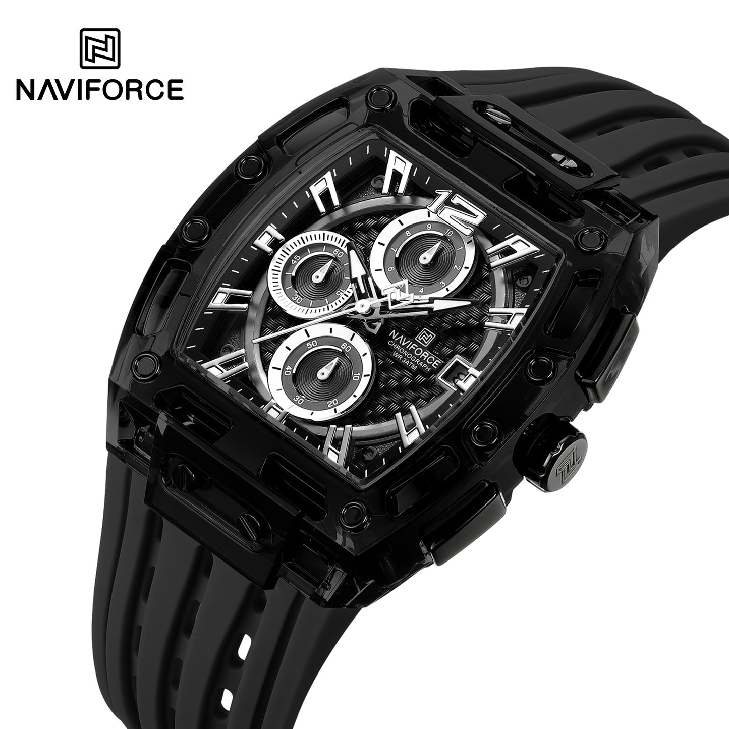 NAVIFORCE NF7105 Men’s Chronograph Watch – Waterproof, Granular Texture Dial, and High-Visibility Luminous Hands.