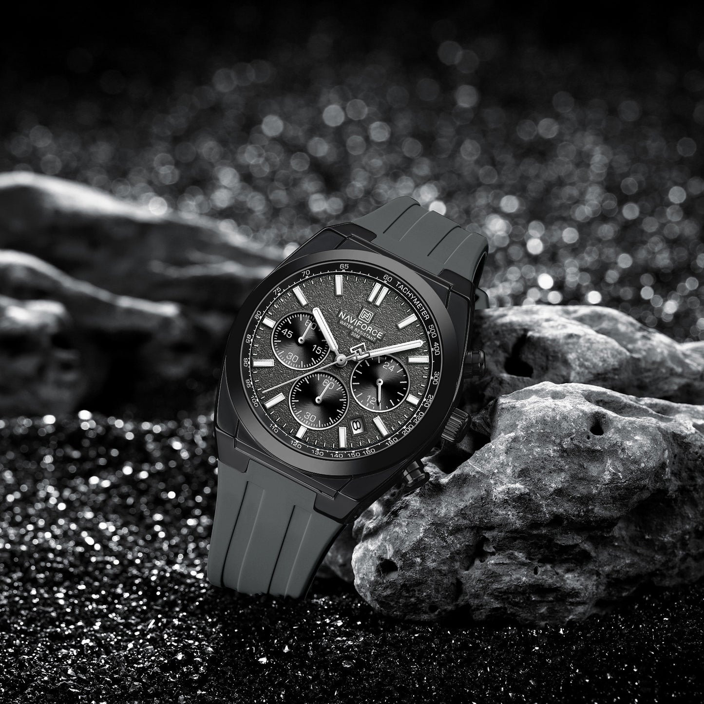 NAVIFORCE NF8080 Octagonal Luxury Men's Royal Oak Dial Design Chronograph Watch, Multi Precision Dials, Waterproof, and Luminous Night-Glow Hands