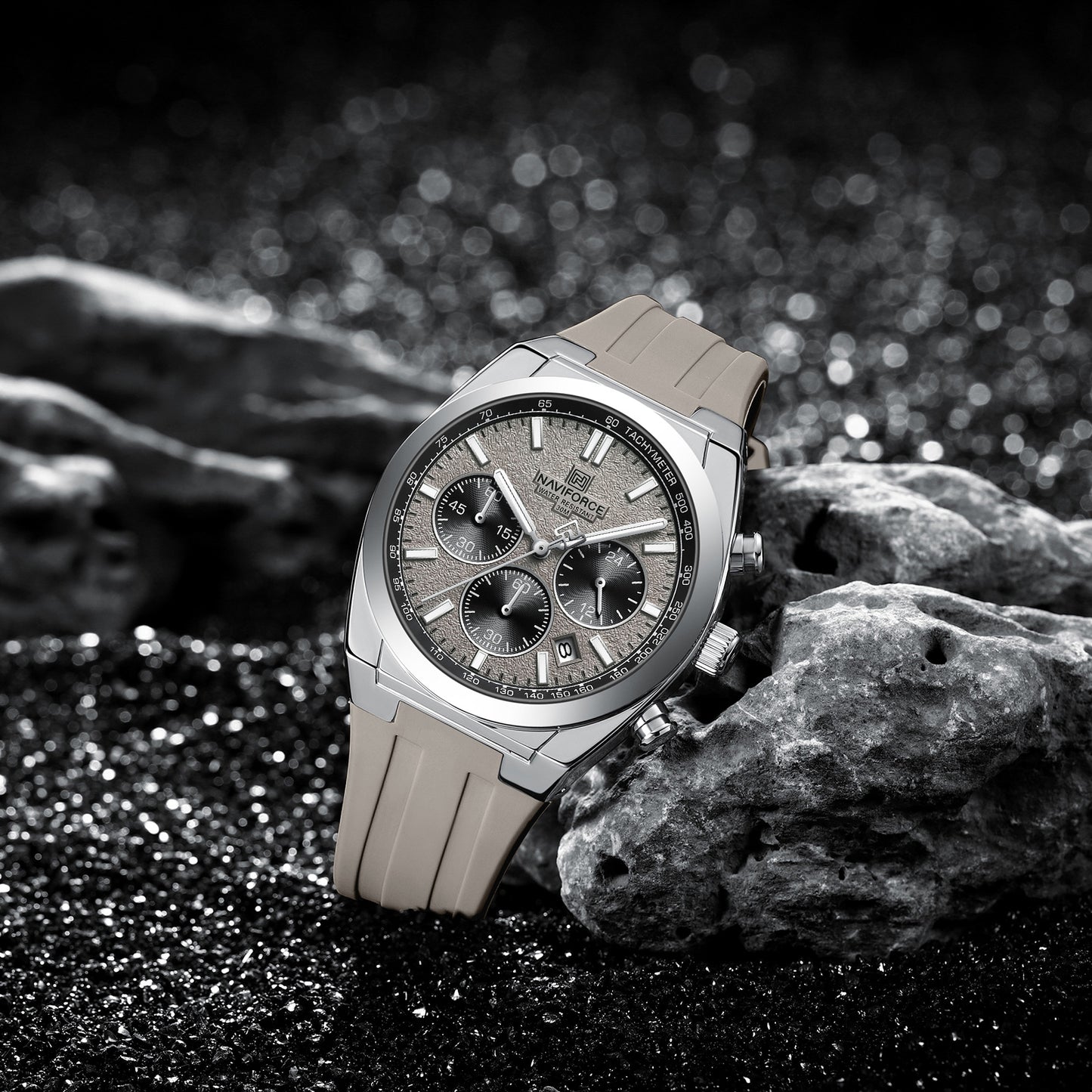 NAVIFORCE NF8080 Octagonal Luxury Men's Royal Oak Dial Design Chronograph Watch, Multi Precision Dials, Waterproof, and Luminous Night-Glow Hands