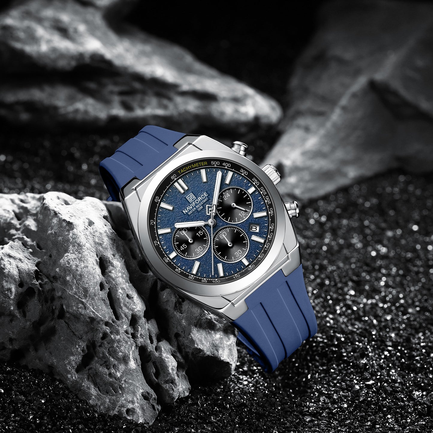 NAVIFORCE NF8080 Octagonal Luxury Men's Royal Oak Dial Design Chronograph Watch, Multi Precision Dials, Waterproof, and Luminous Night-Glow Hands