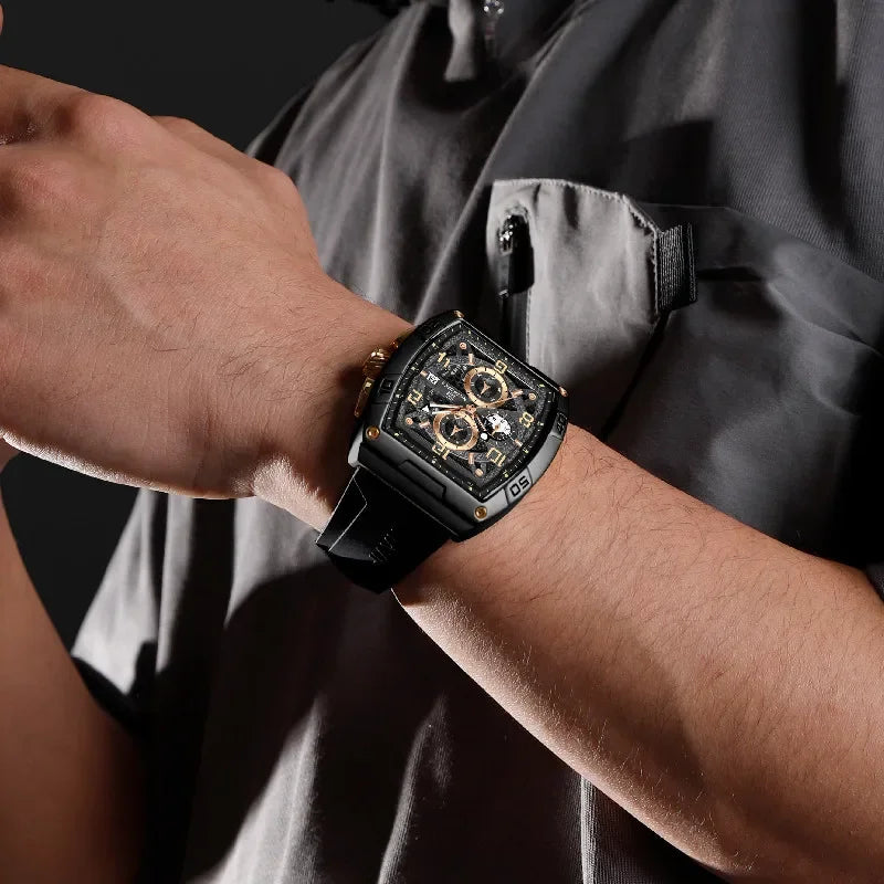 NAVIFORCE NF8052 Men's Cyber Sport Edition Chronograph Watch – 1/10th Second Precision, Waterproof, and Luminous Night-Glow Hands.