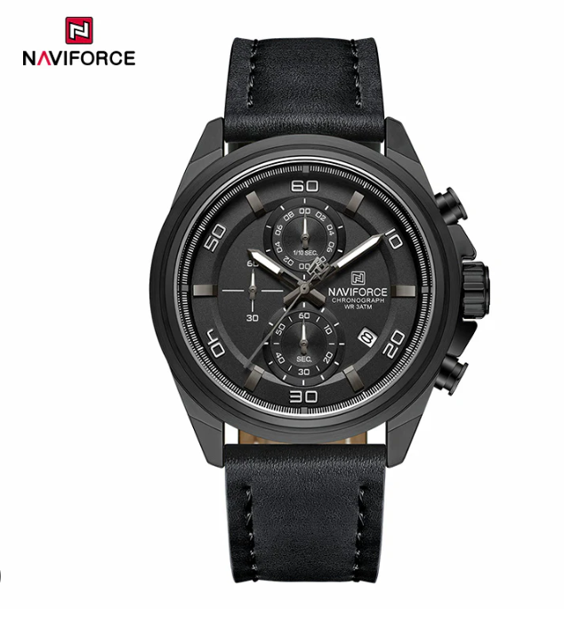 NAVIFORCE NF8075 Grandel Edition Men’s Sports Watch – Waterproof Quartz Chronograph with Leather Band