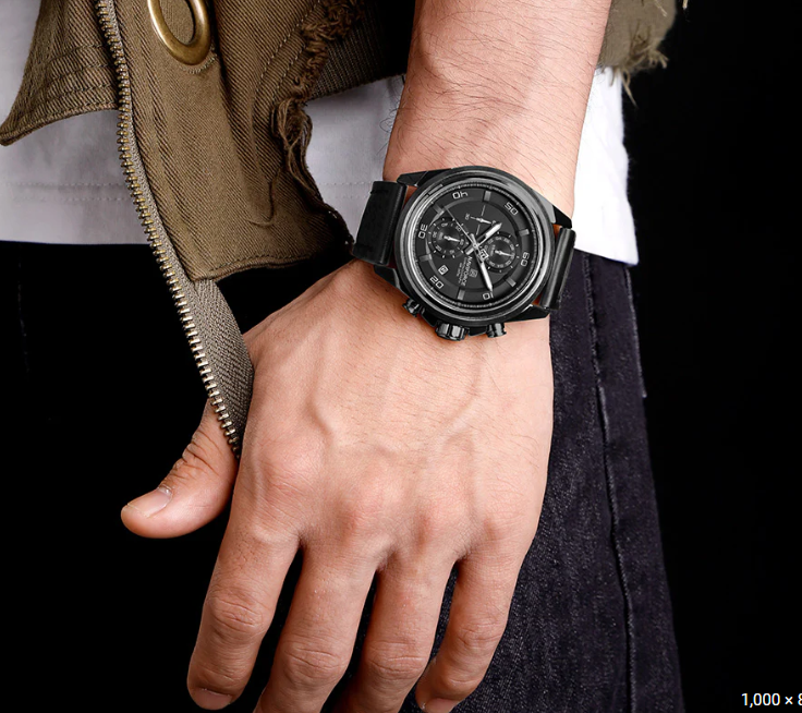 NAVIFORCE NF8075 Grandel Edition Men’s Sports Watch – Waterproof Quartz Chronograph with Leather Band