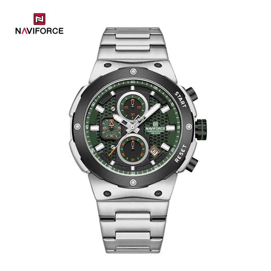 NAVIFORCE NF8072 Men's Rugged Chronograph Featuring a Force-Inspired Multifunction Dial, Luminous Night-Glow Visibility & Waterproof.