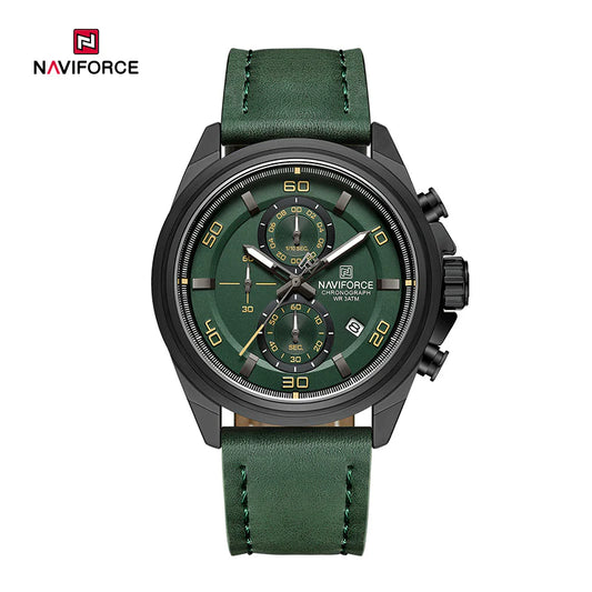 NAVIFORCE NF8075 Grandel Edition Men’s Sports Watch – Waterproof Quartz Chronograph with Leather Band