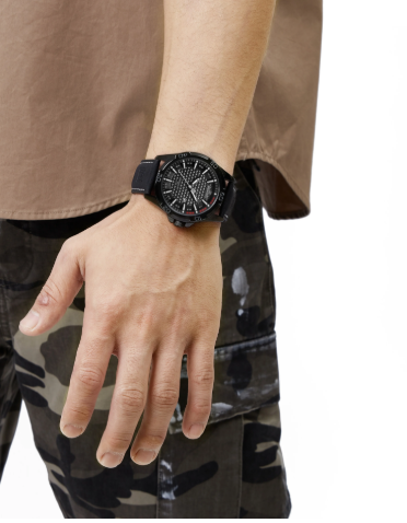 NAVIFORCE NF8023 Men's Sport Quartz Watch - Military-Inspired Design with Luminous Date & Genuine Leather Strap